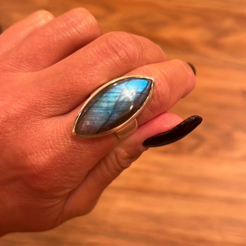 Labradorite and sterling ring